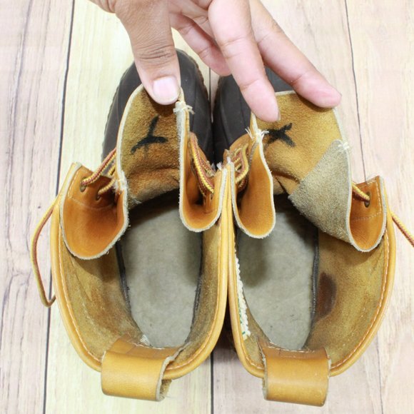 Vintage! LL Bean Brown Leather Unlined Maine Hunting Duck Boots Size 8 M - Picture 7 of 11